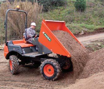 COMPACT The most compact 2 ton dumper on the market with only 1,6m width, 3m length and 2,2m roof height (<2 m with folded arch).
