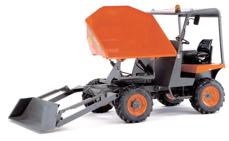CONCEPT 2,5/3 ton rigid chassis dumper with mechanical or hydrostatic transmission. Great skip capacities from 1.400 to 1.900 l. High stability in rough terrain.