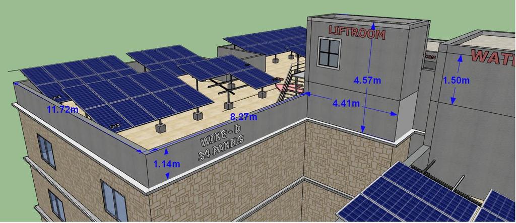 Case study: One of our clients wanted to install solar power plant beside some buildings, where sunlight