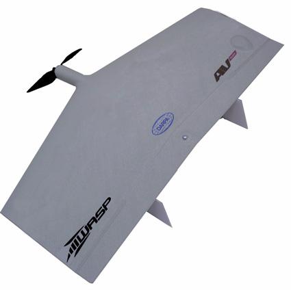 Commercial MAV AeroVironment Wasp Span of 41 cm 275 grams The Wasp is AeroVironment's smallest UAS. Wasp can be manually operated or programmed for GPS-based autonomous navigation.
