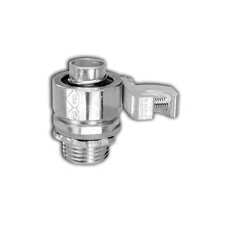 Grounding Type with Aluminum Lugs Size Range: 3/8 to 4 Liquid Tight Connectors Grounding Type with Aluminum Lugs A quick, effective solution to connecting liquid tight conduit while terminating a