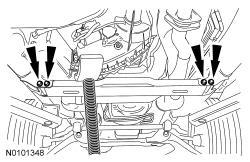 2018-01-15 FORD F150 ECOBOOST 3.5L FULL BORE PERFORMANCE MANIFOLD SET (PART #500101X) 27 8. Install the 4 transmission crossmember bolts and nuts.