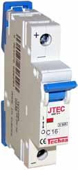 Jtec dc Miniature Circuit Breaker Techna s Jtec dc circuit breaker allows usage on dc circuits upto 220Vdc in a single pole and 440Vdc with two poles in series