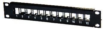 Patch Panel 10 Number of ports Termination blocks Port type Category 10" Patch Panel 12P RJ 45 unequipped 12 10-0003 10"