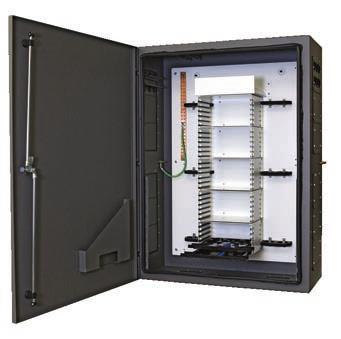 Cables from termination locations and the outside plant are easily installed and managed.