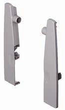 cross rail and stabilising plate separately > Clips onto drawer sides, rail is inserted into the holder > Plastic > Order qty: one pair Finish Cat No. White 553.61.691 Grey 553.61.591 Silver 551.