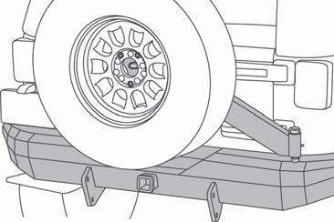 LIMITED WARRANTY Install Tire Place the tire on the Tire Mount. Secure with the three (3) Lug Nuts. Lug Nuts Adjustment Retighten the Heim Joint with the weight of the tire on the Tire Carrier.
