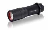 Cat No: P14 PTT POLICE TAC TORCH Small bodied tactical torch with classic twist focusing and built-in anti-roll protection. Lumens: 280/25. Lighting range: 220/80 m. Run time: 3/25 hrs.