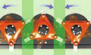 Counter-Rotating Cutting Discs for Improved Overlap All Kubota mowers have an even number of counter-rotating discs.