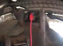 To check this type of sensor, connect your positive meter or scope lead to one wire and the negative lead to