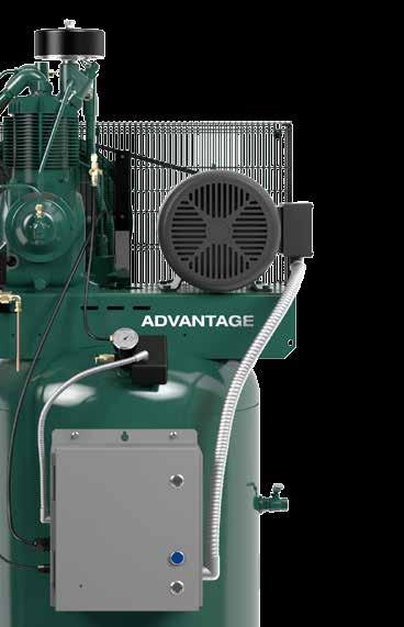 Advantage Standard Features Heavy Duty Two-Stage, Splash-Lubricated Air Compressor Pump(s) Multi-Finned Cylinders Integral Cylinder Head Intercoolers for Cooling Between Stages