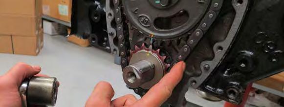 3/8 of chain slack is recommended to avoid premature bearing failure. If the timing chain is too tight or too loose, a new timing chain set may be required.