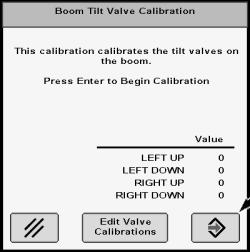 A B B B C D Figure 37: Tilt Valve Calibration Screens 9.