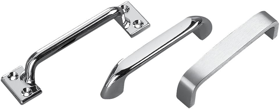 KASON DOOR & DRAWER PULLS 381 574 576 381 381 DIE-CAST HANDLE DESCRIPTION: High pressure die-cast zinc with polished chrome finish MOUNTING HOLES: Drilled and countersunk for No. 8 (4.
