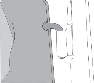 If the Lower Door needs to be adjusted for a better fi t against the body, use a 7/16" Wrench to loosen the two nuts in the adjustment plate.