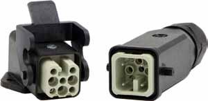 roof mount connector Rugged weatherproof connector Quick release locking mechanism Right angled socket to minimise height requirements The 9-0008 & 9-0012 weatherproof right angled connectors are