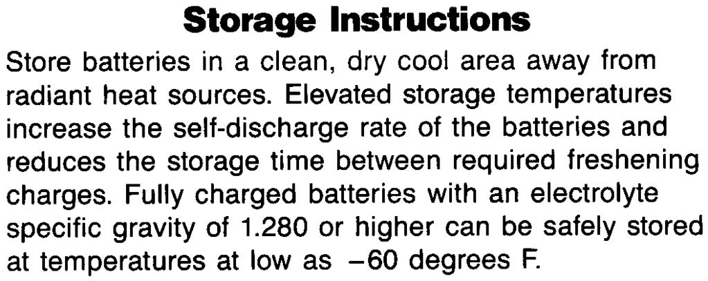 the storage time between required freshening charges.