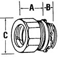 pplication Compression couplings are used to join lengths of rigid metal conduit. Compression connectors are used to secure and terminate rigid metal conduit to enclosures.