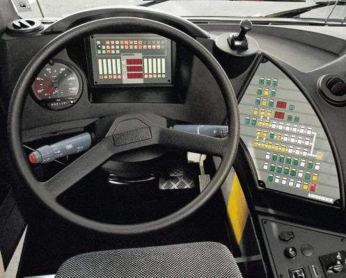 Digital display and keyboard units interconnected with the function blocks by data bus technique Air-cushioned driver s and co-driver s seat with head rests, driver s seat with lumber support