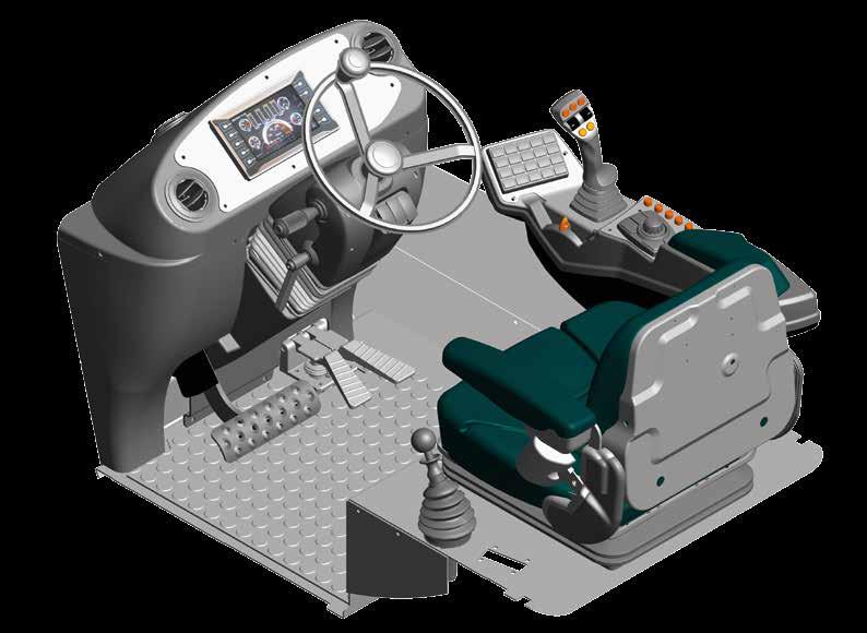 Joystick + Encoder* to manage all loading and discharge functions OPERATING CONTROLS INNOVATIVE DRIVING COMFORT The new design cab was