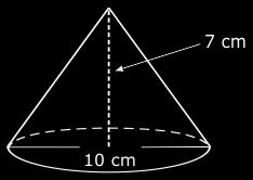 39. What is the approximate volume of the cone below? A. 70 cm 3 B. 183 cm 3 C. 549 cm 3 D. 733 cm 3 40. Students were surveyed about book bags. The results are shown below.