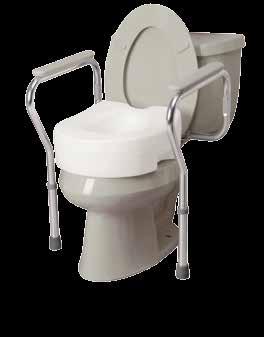 HCPCS Code: E0243 PB416 Clamp-On Raised Toilet Seat Clamp-On Raised Toilet Seat with Arms Raised Toilet Seat Toilet Safety Frame Seat Dimensions Units Per Carton PB308 17 x 17 1 300 lb.