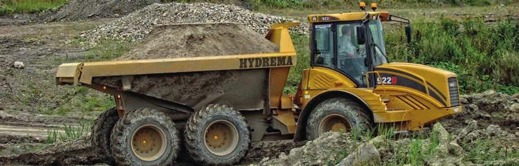 The dump truck gets through regardless of terrain and without damaging the surface.