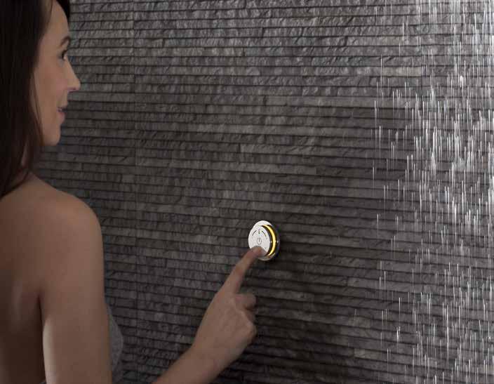 SOLO One-way water control. A one touch control for your bath or shower, simply programme your individual settings for the perfect temperature to suit your preferences exactly.