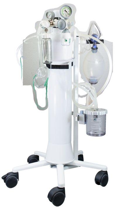 O2-mask with reservoir, autoclavable bubble humidifier, safety transport trolley, 10 l O2-cylinder, bottle jacket as well as 1000