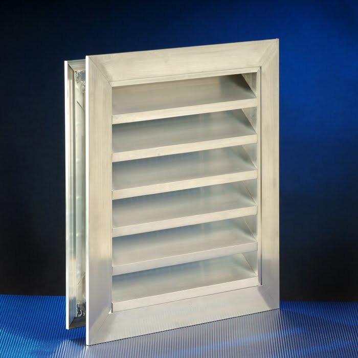 BL-50BF Insert Louvre Panels for Doors Fixing Supplied as standard with flanges undrilled. Fixing through flange or neck. Options Insect Screen.