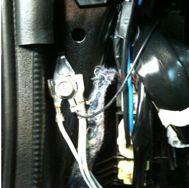 32. Secure the ring terminal (black wire) of the in-dash switch harness to the ground