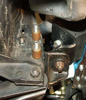 Note: Remove one bolt at a time and replace with longer 3/8 bolts supplied in kit.