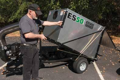 Tapered Aluminum Box Provides Easy Dumping with a Quick Pull of the Lever Designed to Fit Most Garden and Compact Tractors with Decks up to 72" Commercial Grade Durability ES36 Estate