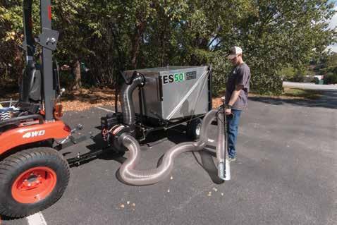 The time saving trailers easily lift dried manure, used bedding, and fiber left from grooming, then grind it to a fine mulch for garden use or easy disposal.