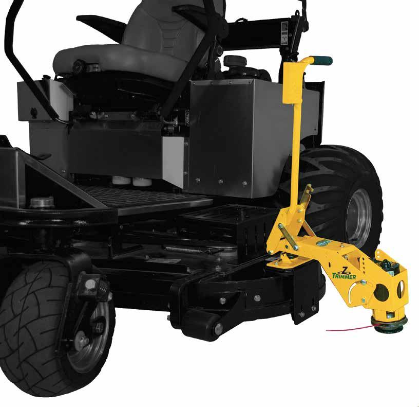Z-TRIMMER Model ZT-3000 Trim While You Mow Easy to install and simple to use. The lightweight Z-Trimmer is easily mounted to virtually any fabricated mower deck and runs off the mower s battery.