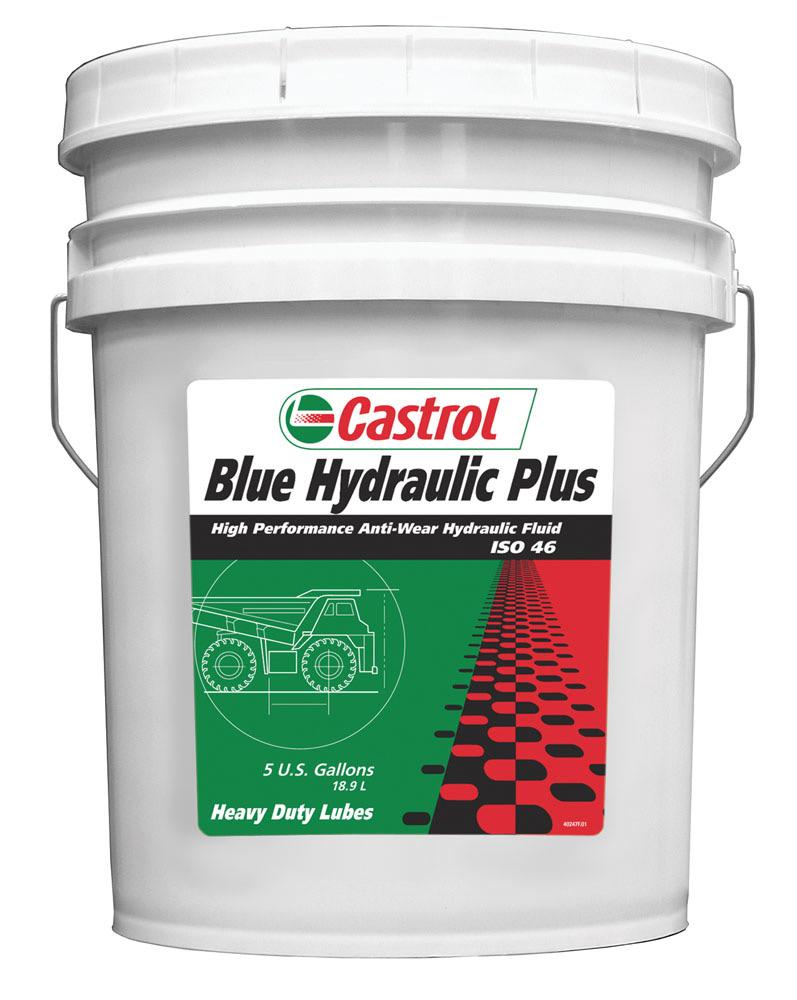 Second, after hydraulic equipment has been shut down for the day, Castrol Blue Hydraulic Plus will effectively demulsify or separate the water and oil.