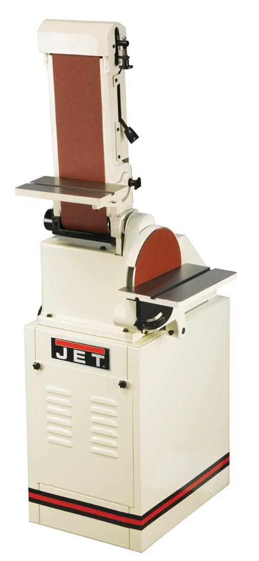 on belt and disc Removable safety key switch Miter gauge Heavy-duty one piece steel stand STOCK NUMBER 414550K Model Number J-4210K Disc Speed (RPM) 2,100