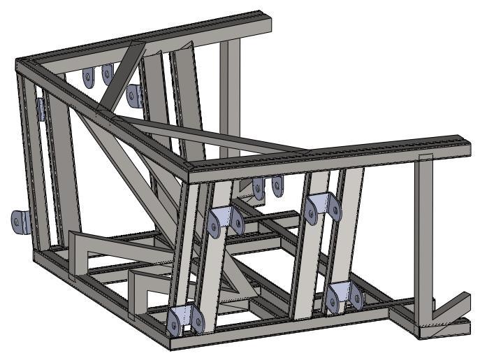 Pag. 50 Thesis 8.1. Front suspension 8.1.1. Frame New incorporation of steel hollow rectangular bars Fig. 8.2.