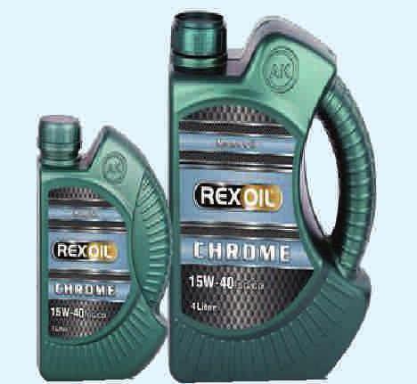 Rexoil Chrome 15W-40 It reduces maintenance costs, extends the service It reduces maintenance costs, extends the service life of the engine. It provides superior protection against wear of the engine.