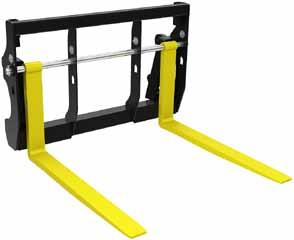 C Pallet Fork The pallet fork has the loader attachment lugs welded directly to the attachment frame