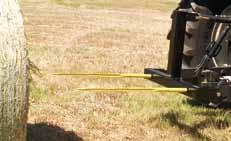 Three-Point Linkage Attachments THREE-POINT LINKAGE ROUND BALE SPIKE The three-point linkage round bale spike tines can be driven into the flat side of a round bale.