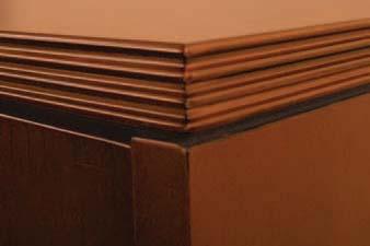 Solid wood fluted edges finished in either a rich satin gloss Toffee or Cordovan finish.