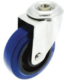 12373 Bolt Hole Fitting Wheel - Blue Rubber, with Nylon Centre Frame - Stainless Steel 304 304 Related