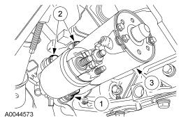 Page 3 of 8 4.2L engines 15. Remove the inspection cover. 16. Remove the four torque converter nuts. Rotate the crankshaft/flexplate assembly to access all the nuts. 4.6L and 5.4L engines 17.