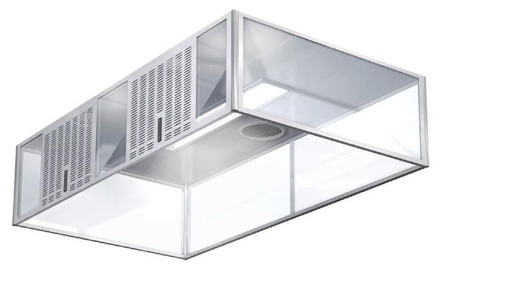 DISHWASHING HOOD WITH SUPPLY AIR ADT Kitchen hood for dishwashing areas Factory assembled hood with supply, control and exhaust air Elegant recessed supply air terminal with removable grille Control