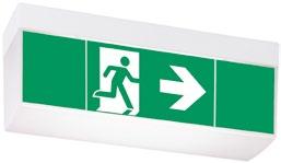 Style 51021 LED CG-S Exit sign luminaire 17 m IP41 DIN 4844 IP54 LED 850 C Style 51021 LED CG-S Compact exit sign or safety luminaire from high quality, UV-resistant, halogen-free plastic with