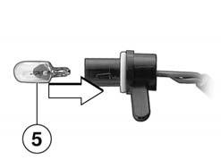 Replace the defective bulb. Parking-light bulb W5W/12V/5W Insert bulb 5 into the bulb socket.