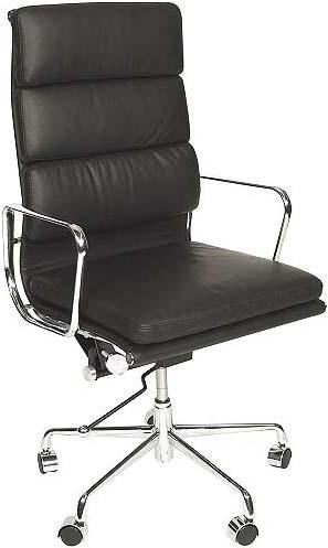 00 OI-6831 OI-6831 Charles eames Style High Back Ribbed executive chair in black leather/