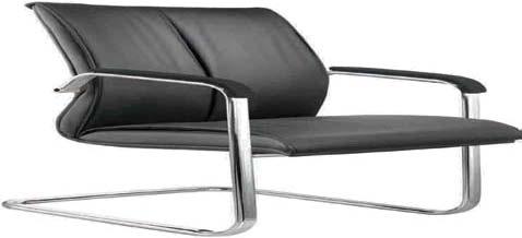 95 BC1261 Boardroom chair with chrome cantilever frame, padded arm rests in black faux only, other colours to order
