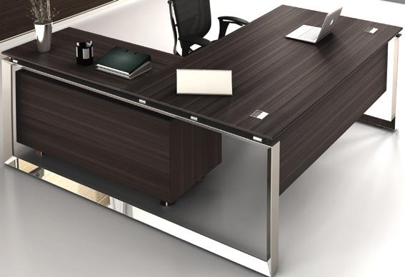 71 X 75 Available in: White or Stainless Steel (Frame) White or (Glass Top) White or (Wood Top) modern executive L-shaped desk